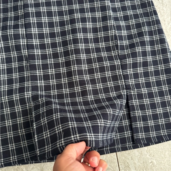 Plaid Navy and White Women's Mini Skirt - Picture 2 of 5